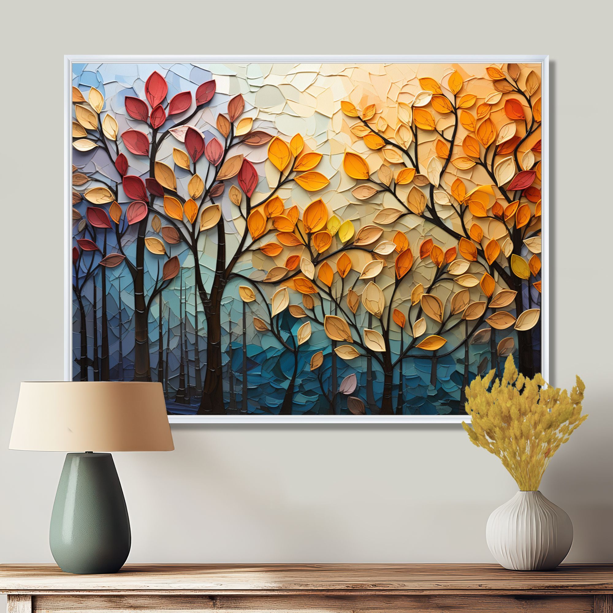 Autumn Leaves Symphony – Textured Seasonal Patchwork