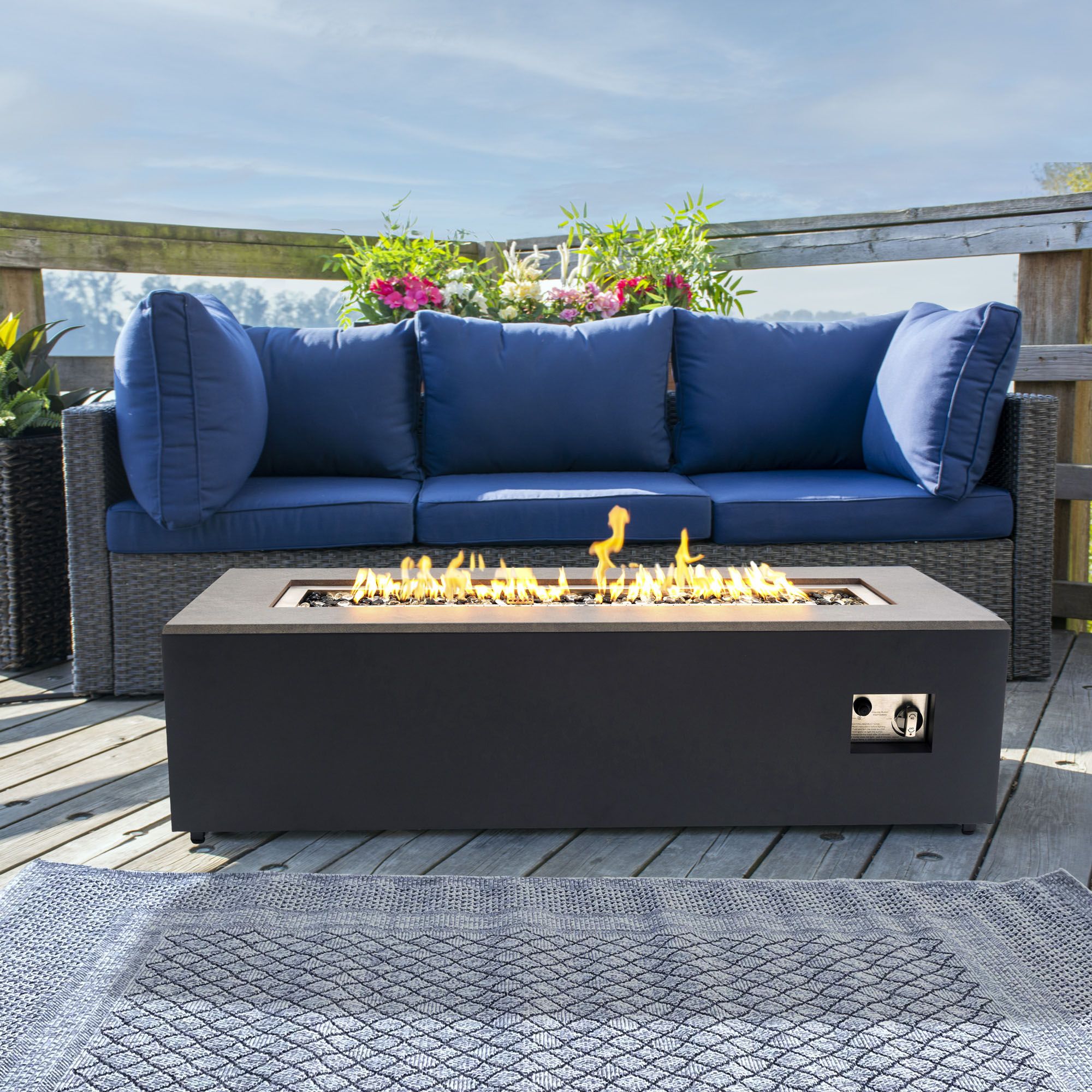 Paramount Aries Table de foyer convertible au propane