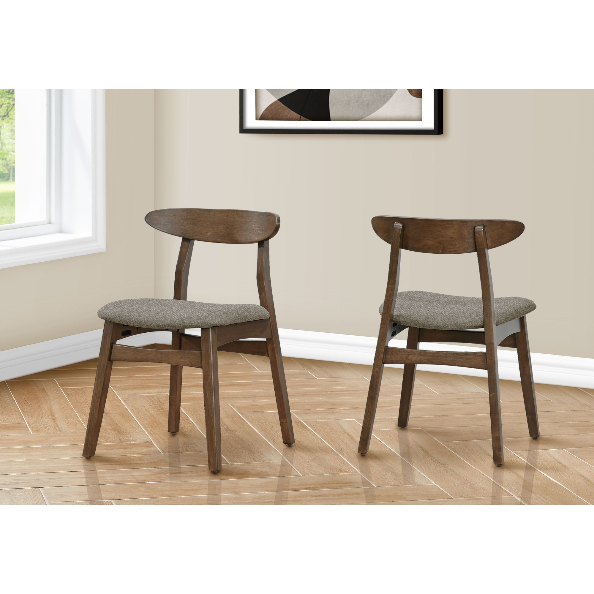 Chaise de salle à manger, ensemble 2 - Noyer brun, 30 po