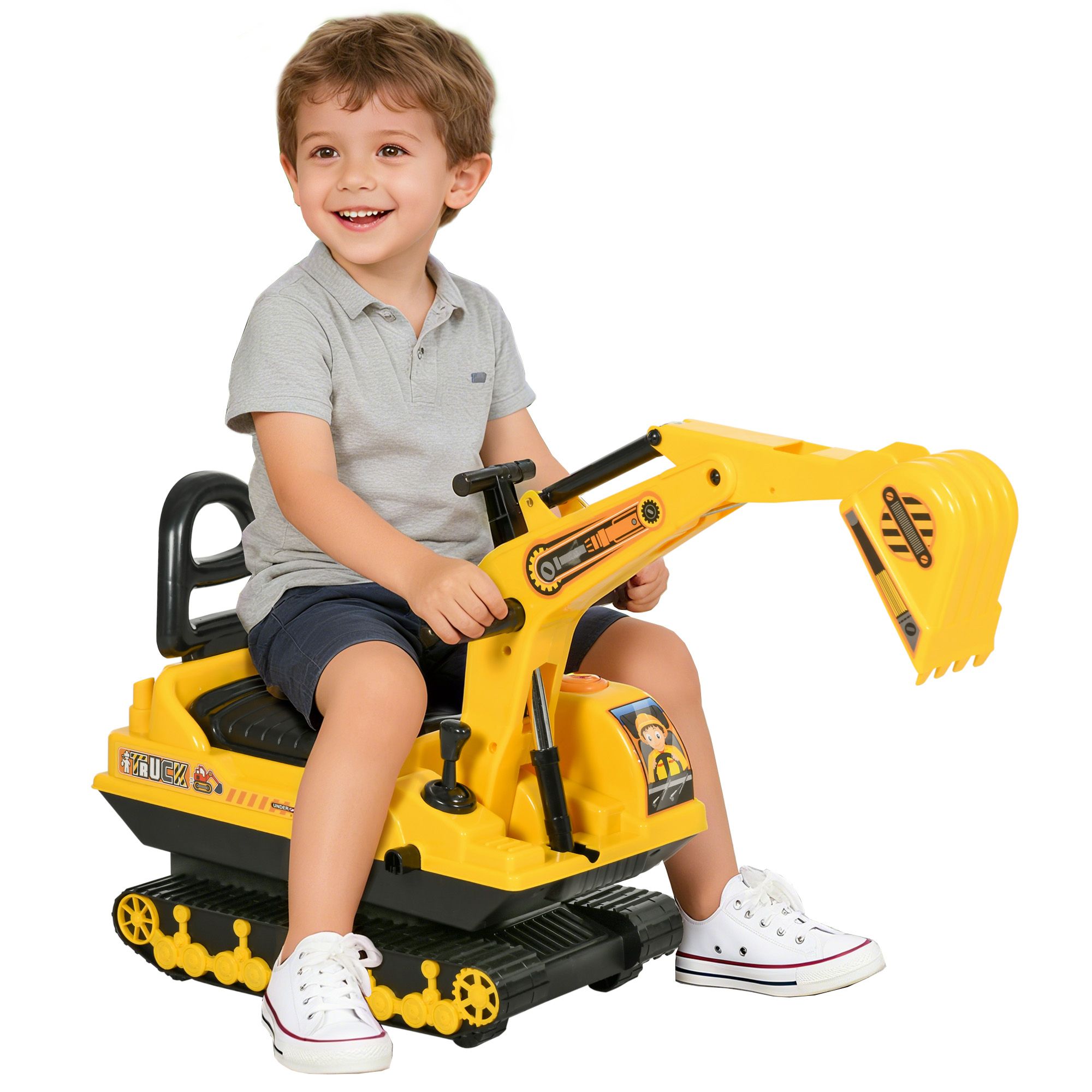 Kids Ride-On Excavator Toy Tractor