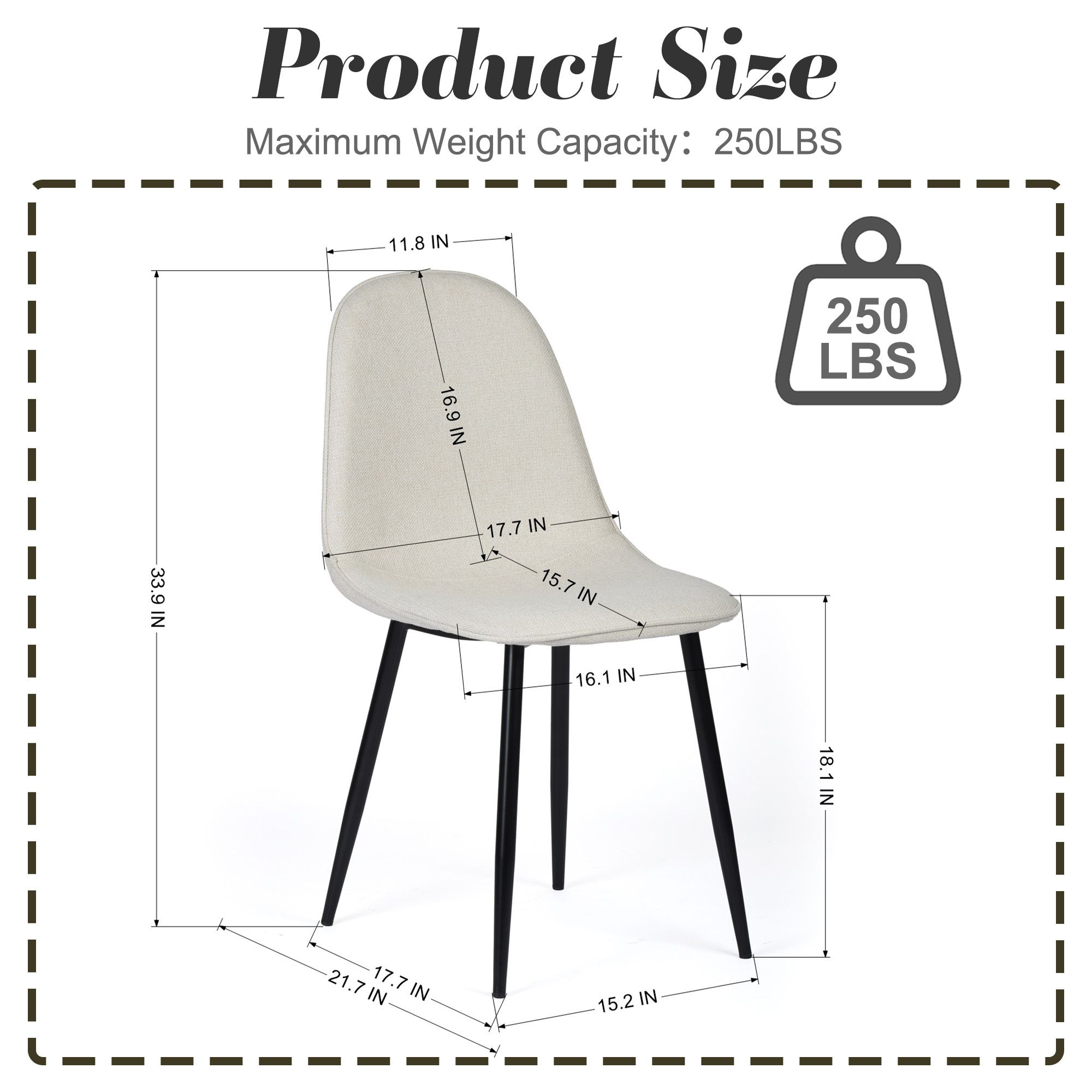 Modern 5-Piece Round Oak Dining Set with Beige Chairs