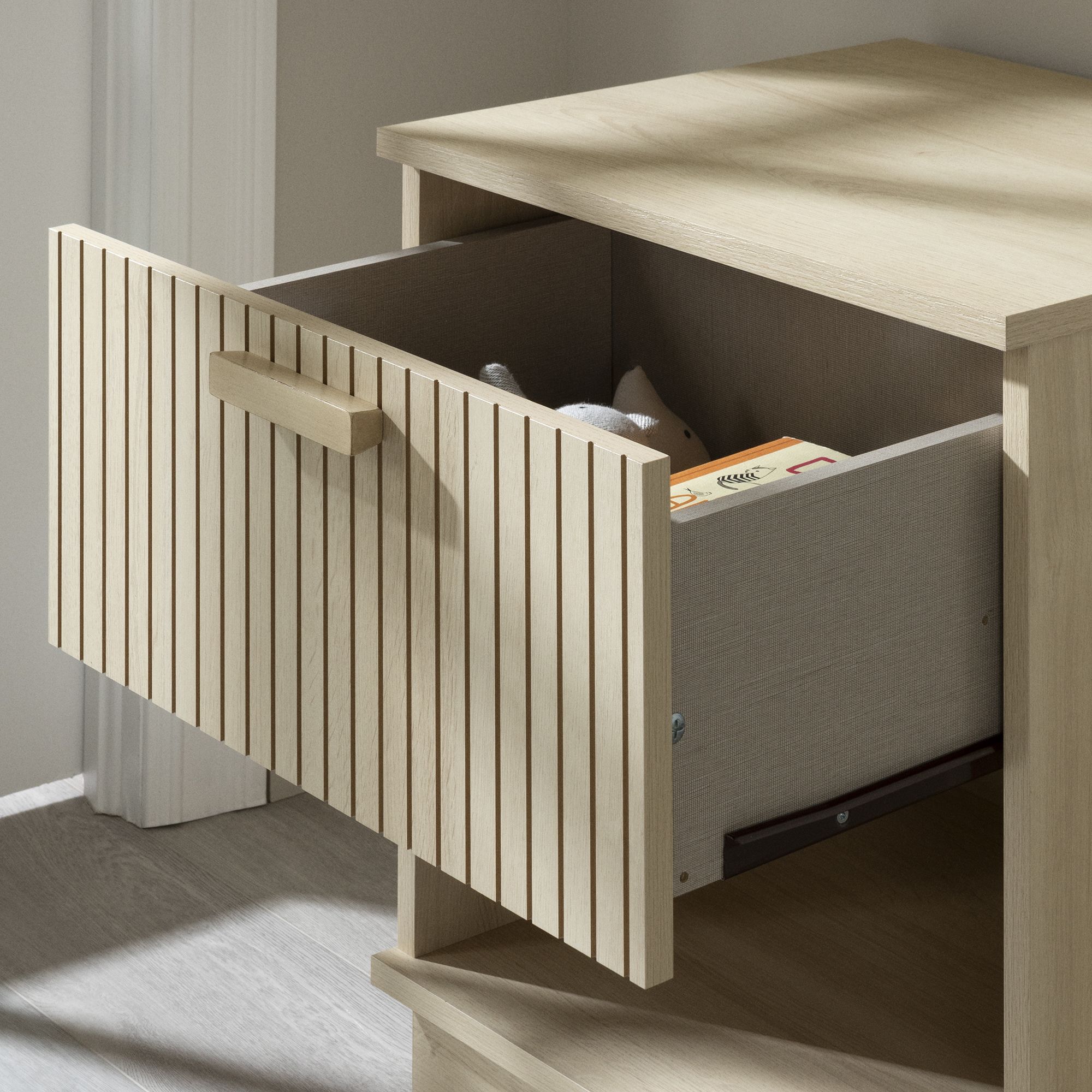 Nico Nightstand Bleached Oak