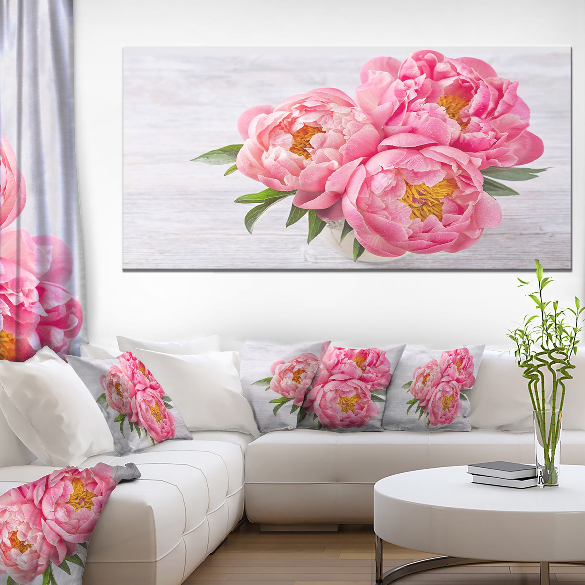 Toile « Bunch of Peony Flowers Vase »