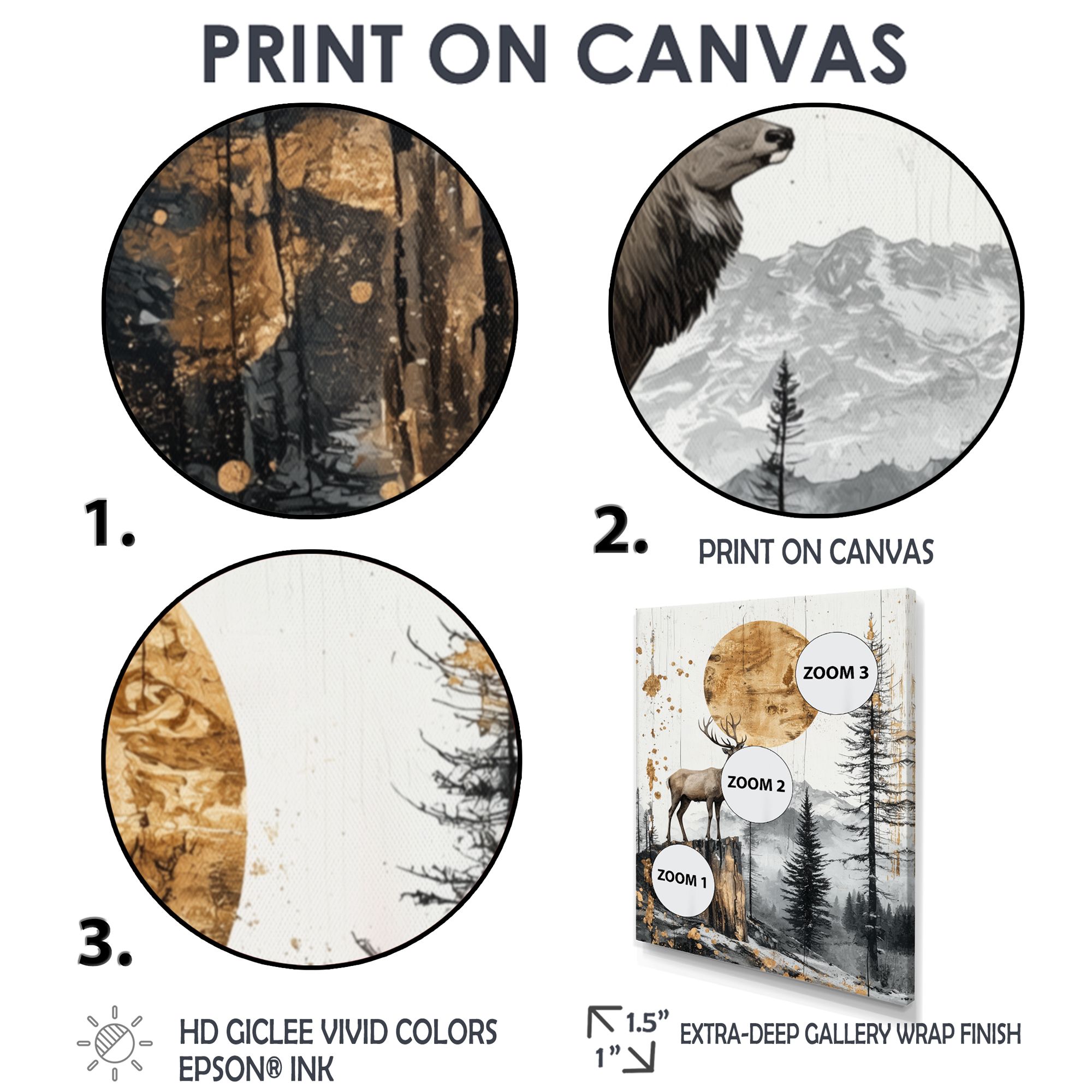 Grace in the Wild – Golden Deer Forest Landscape