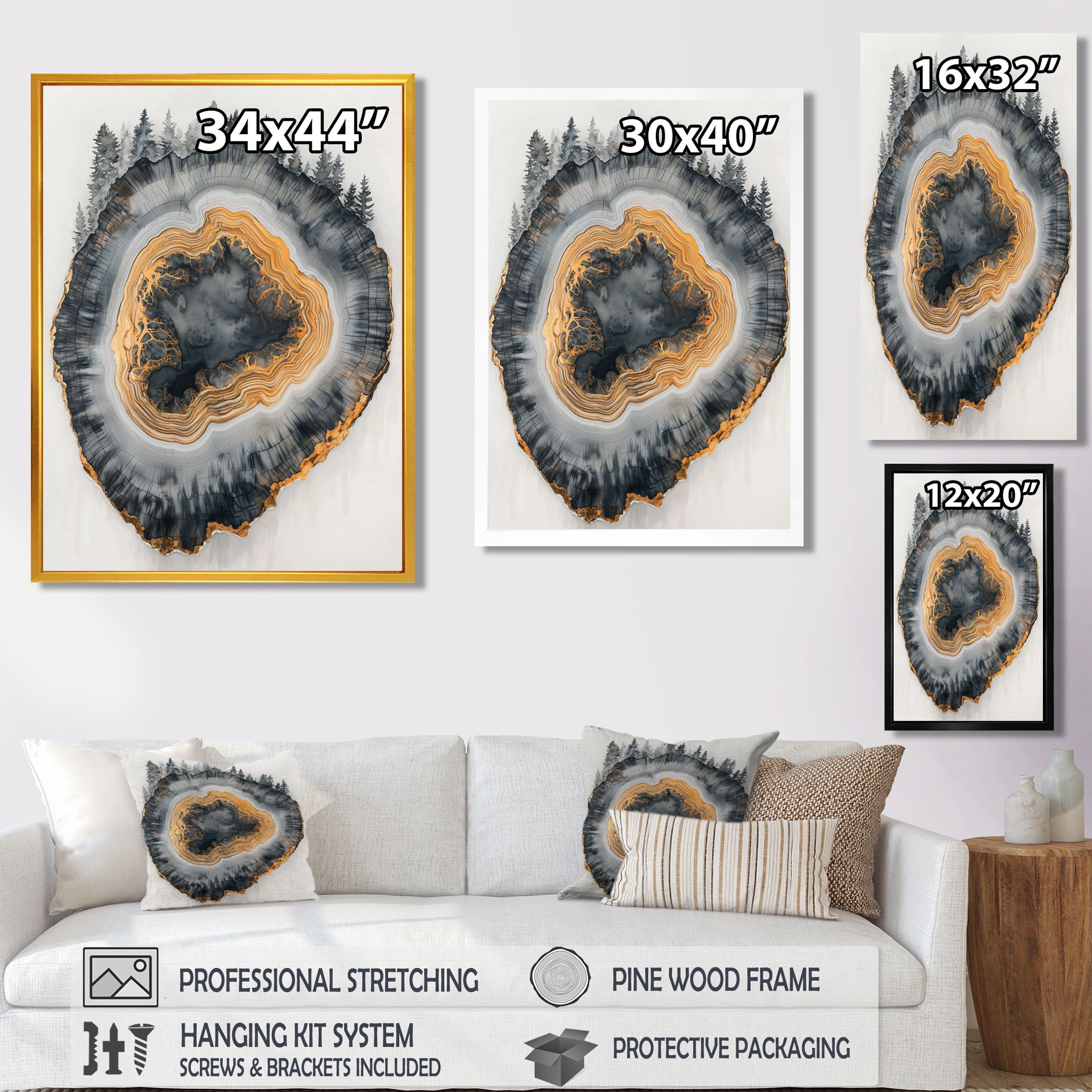 Art mural rivière de cristal sentier forêt givrée