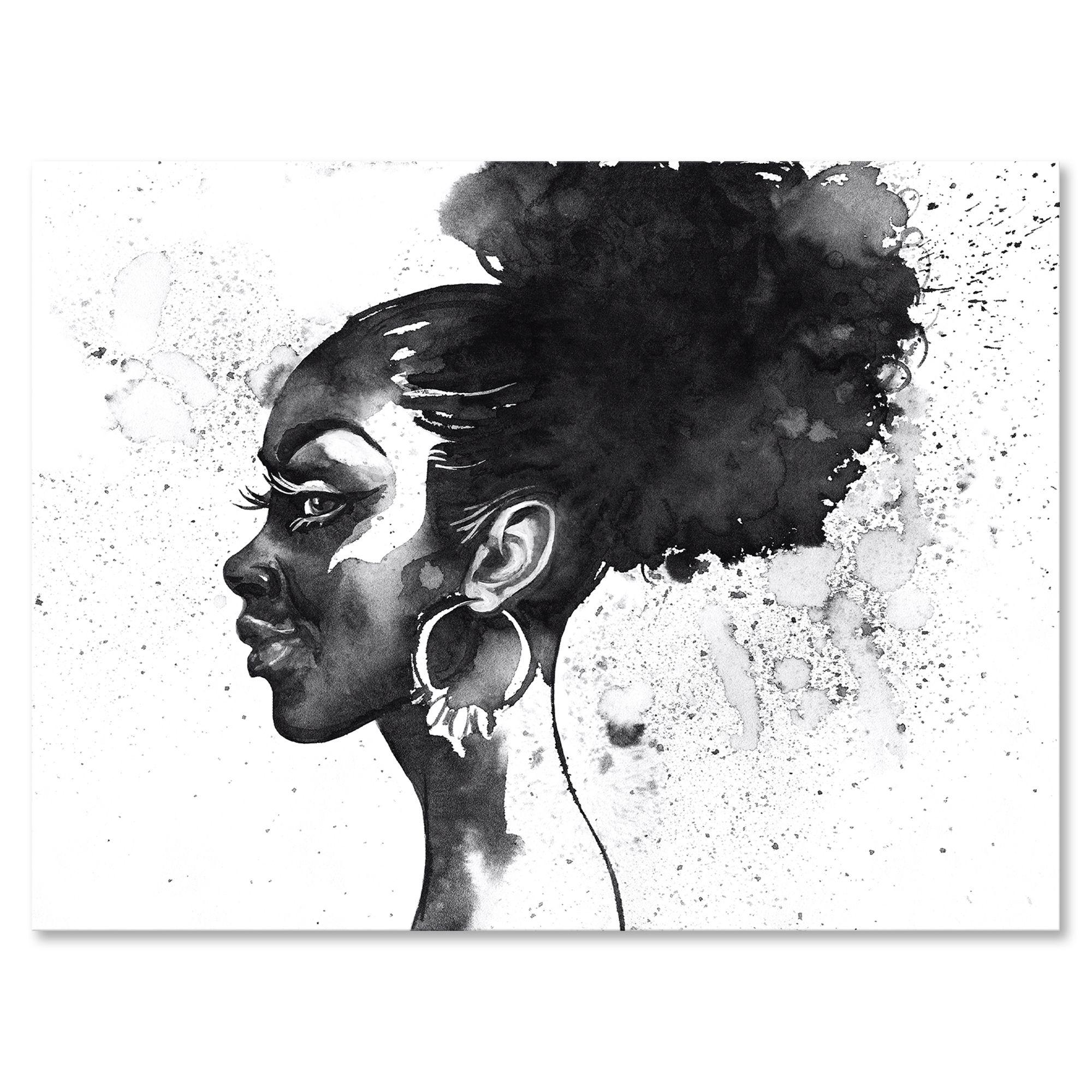 Toile « Monochrome Portrait of African American Woman I