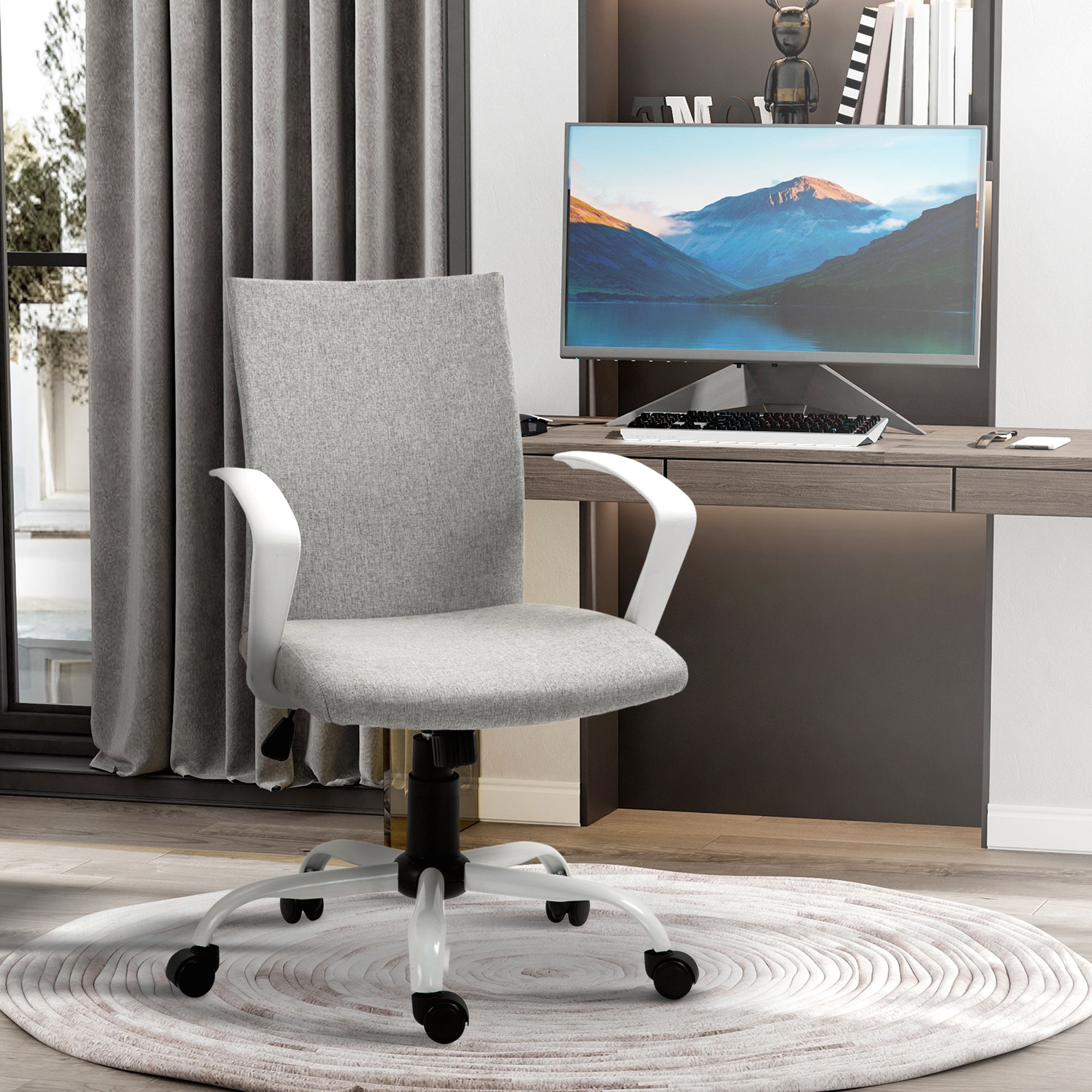 Linen Swivel Office Chair