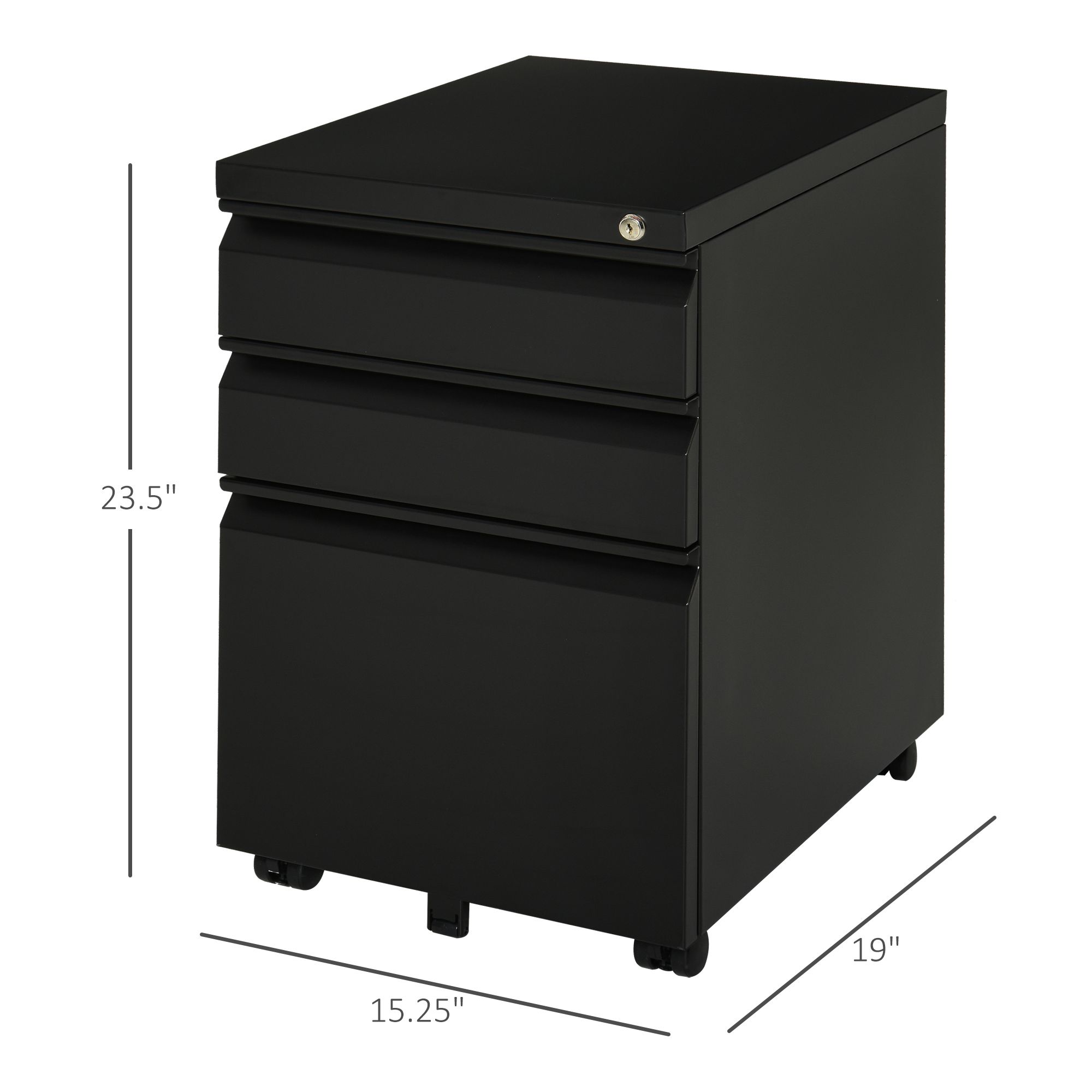 3-Drawer Mobile Filing Cabinet